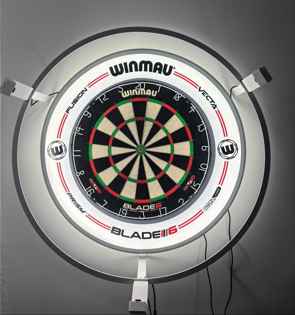 Ivoorwitte Autodarts set voor Winmau Plasma Licht Ring