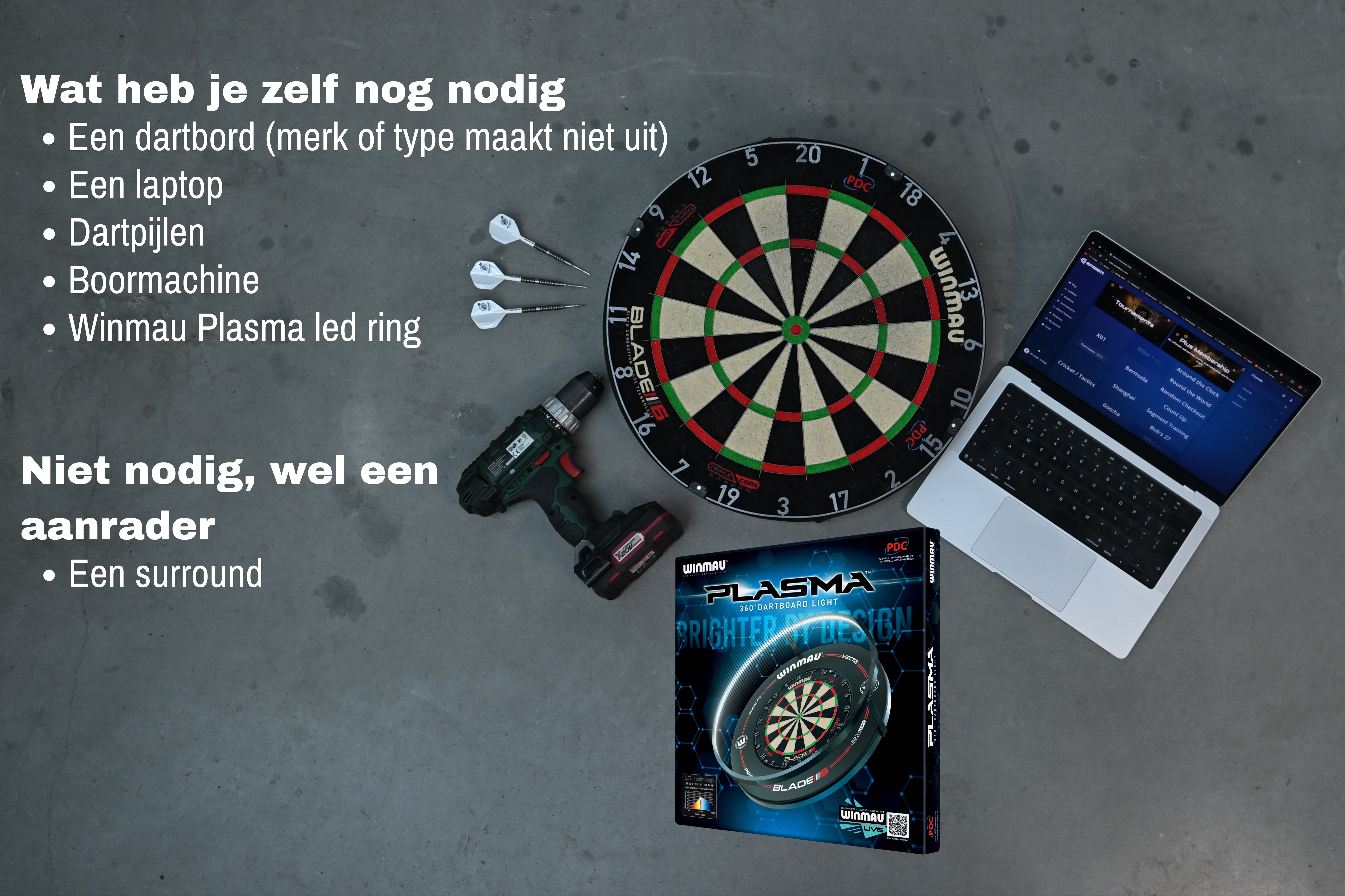 Autodarts set voor Winmau Plasma Licht Ring